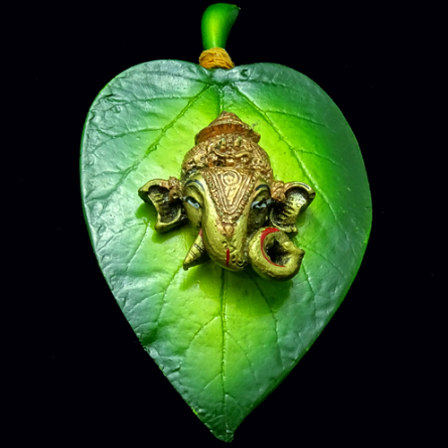 Ganesha Idol on Leaf