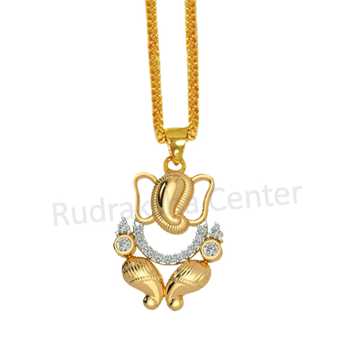 Ganesha Pendant,Golden plated Ganesha Pendant,Ganesha pendant with