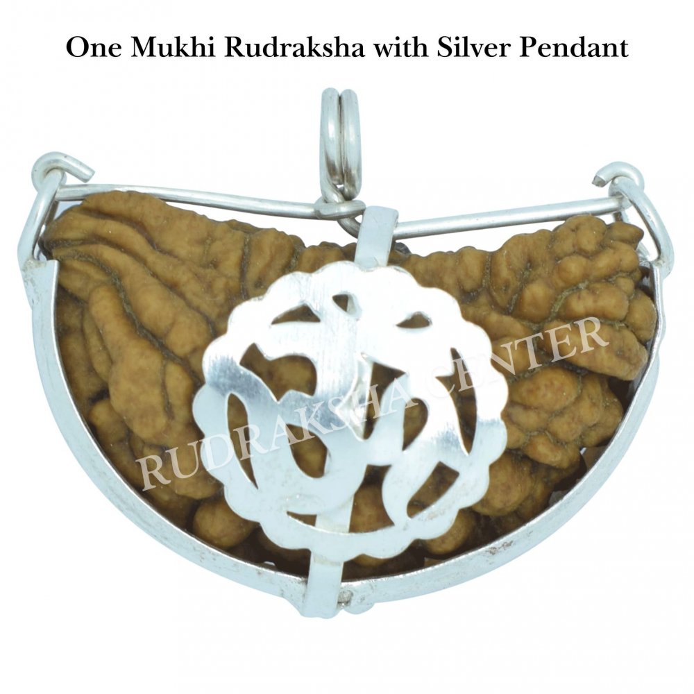 One Mukhi Rudraksha with Silver Om Pendant