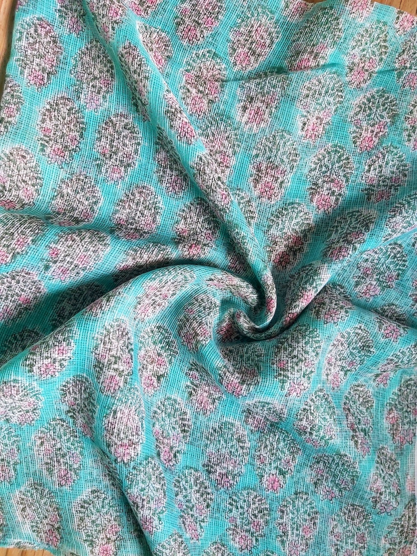 Light green kota doria blouse piece 130 meters
