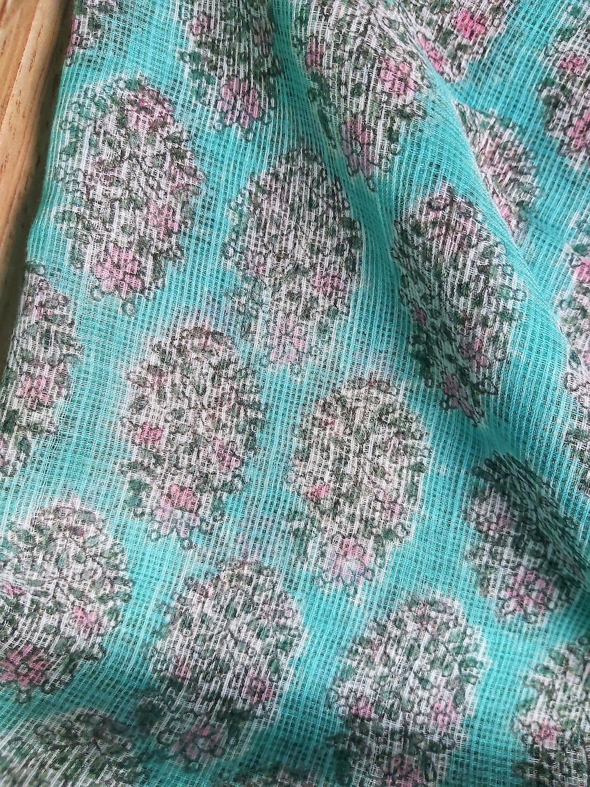 Light green kota doria blouse piece 130 meters