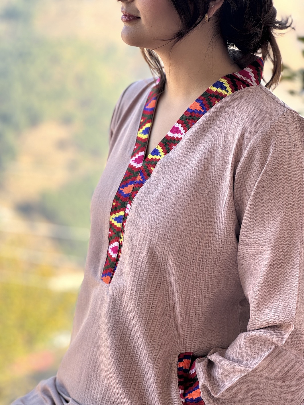 Pink Himachali kurta