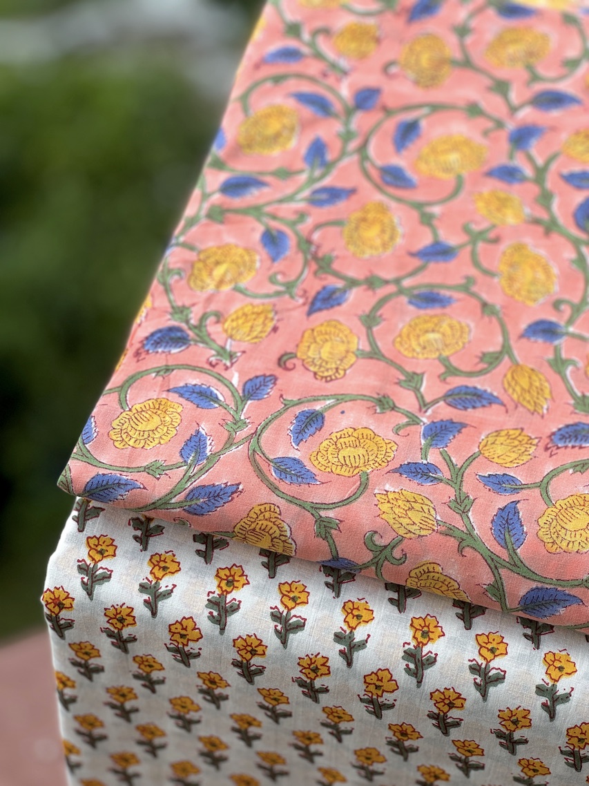 Peach kurta bottom set