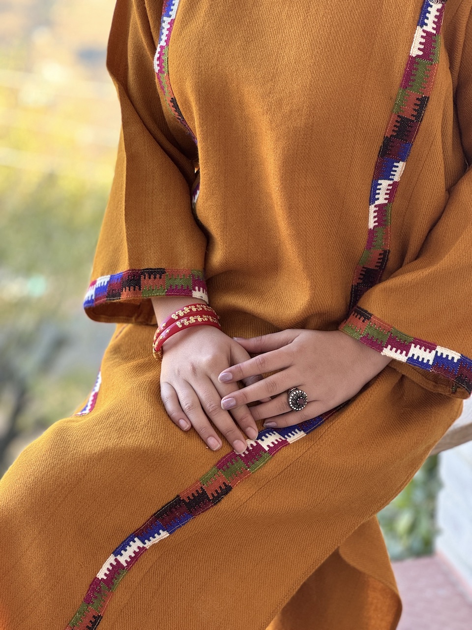 Mustard pure wool Himachali pheran