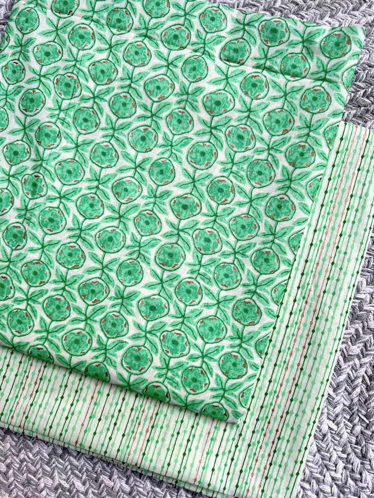 Sage green floral kurta bottom set