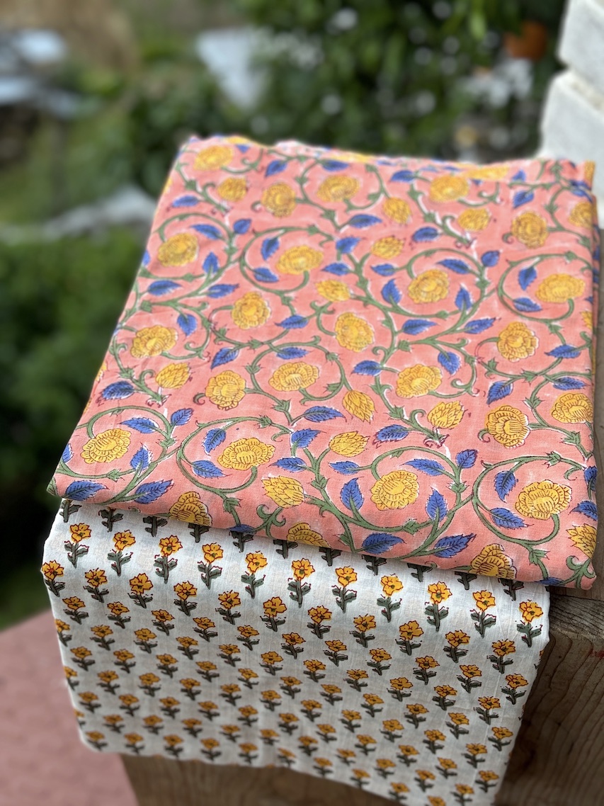 Peach kurta bottom set