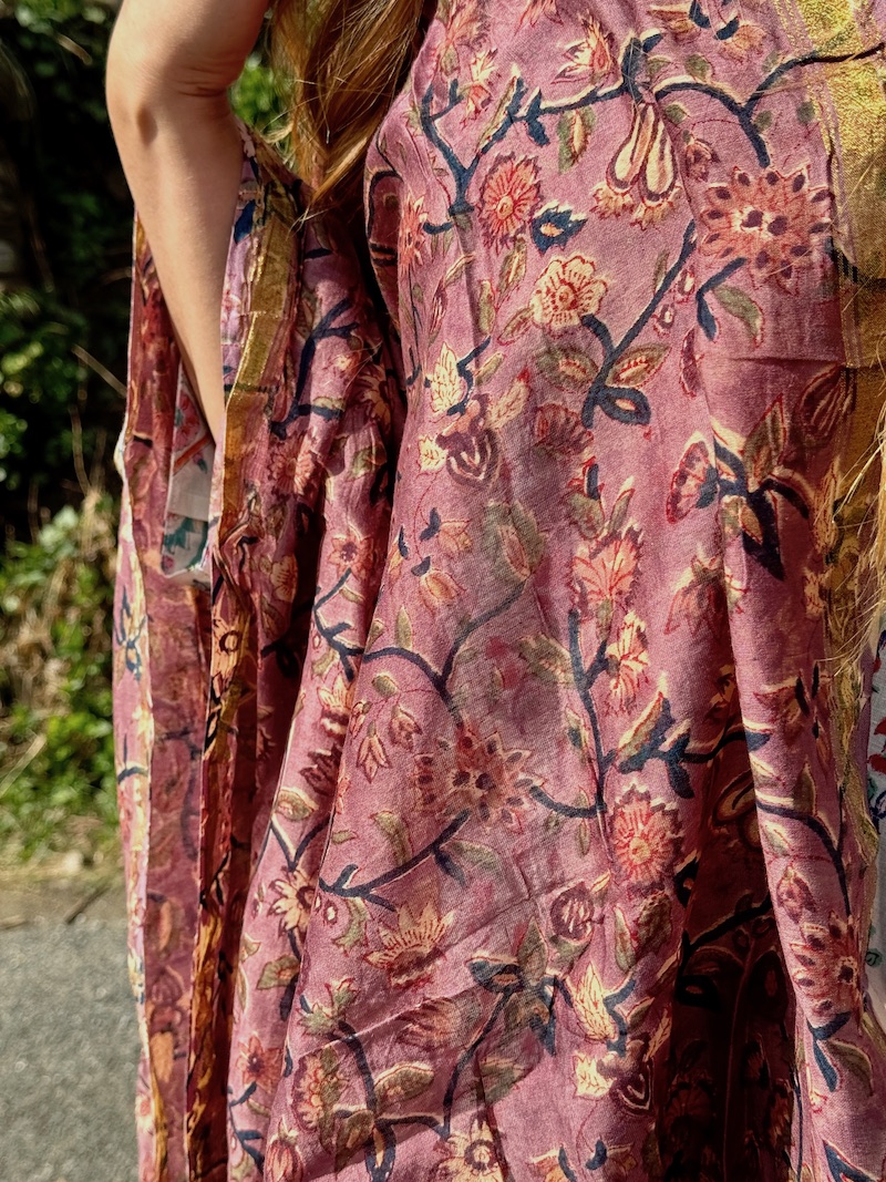 Mauve chanderi dupatta