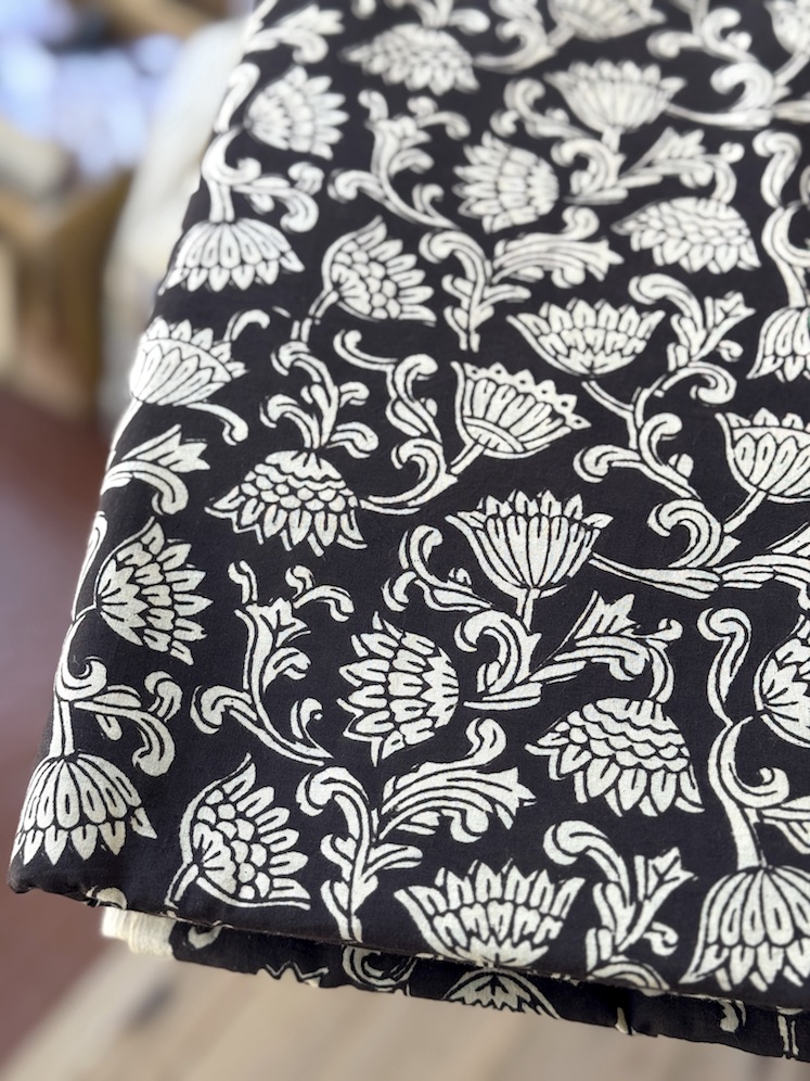Dabu handblocked cotton fabric