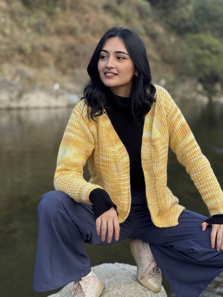 Yellow pure wool sweater