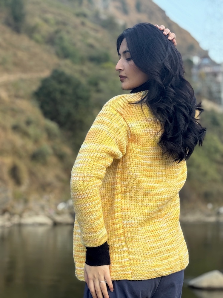 Yellow pure wool sweater