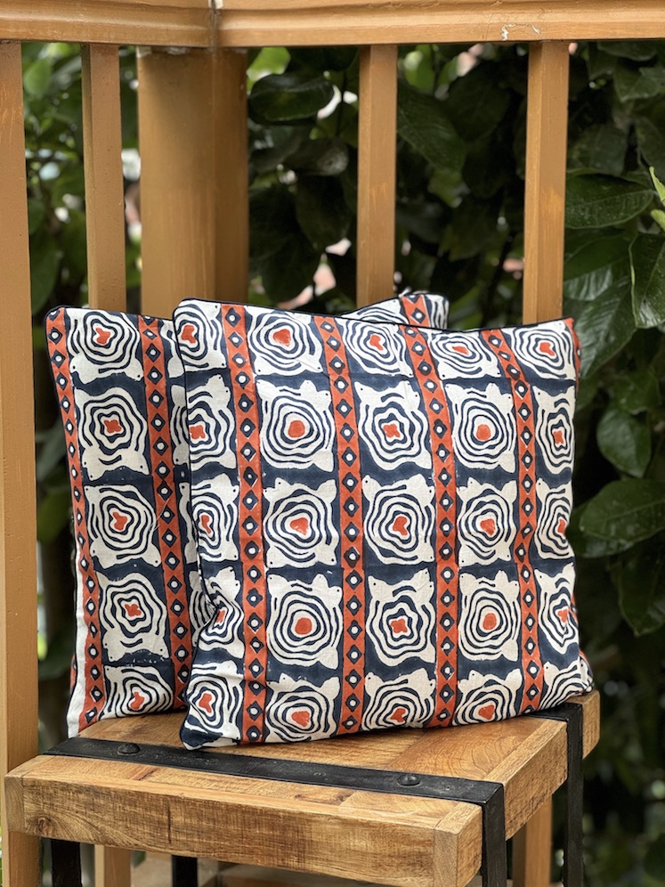 Block printed cushion covers - set of 2