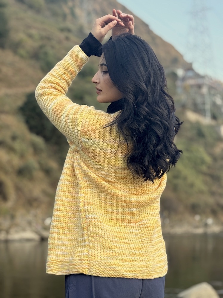 Yellow pure wool sweater