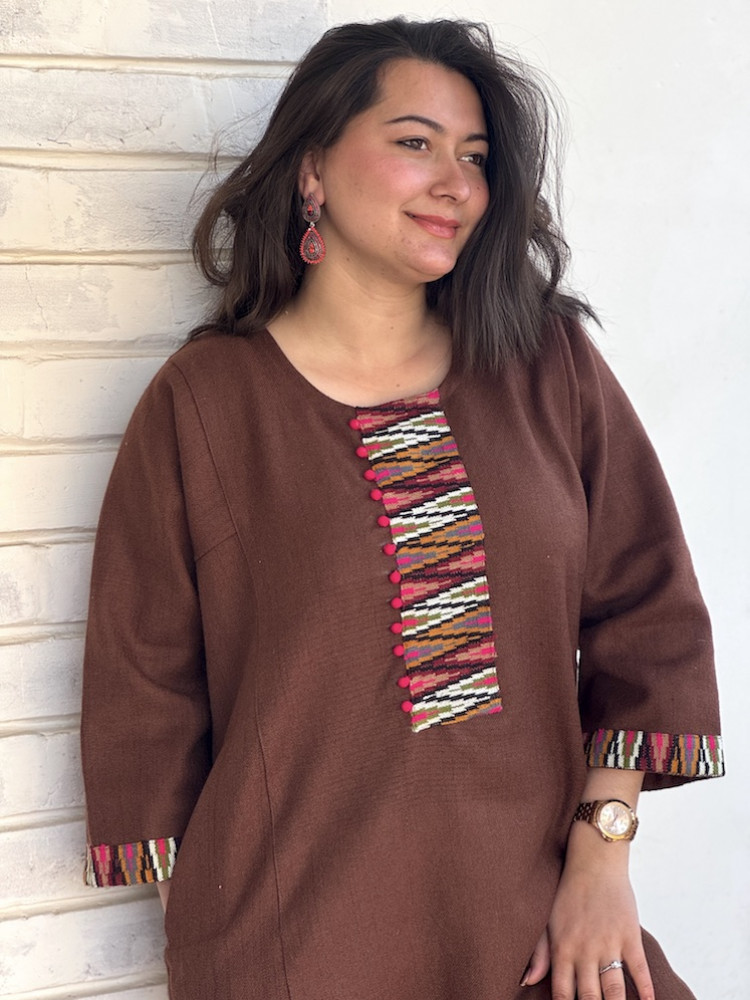 Image of Brown Himachali pheran