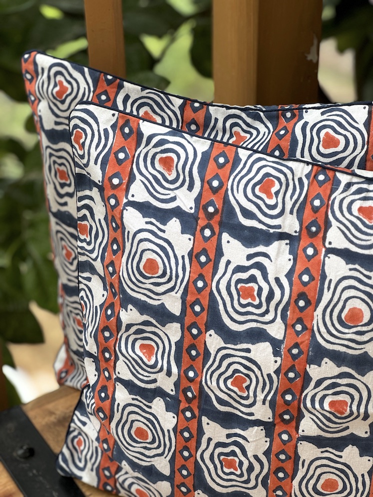 Block printed cushion covers - set of 2