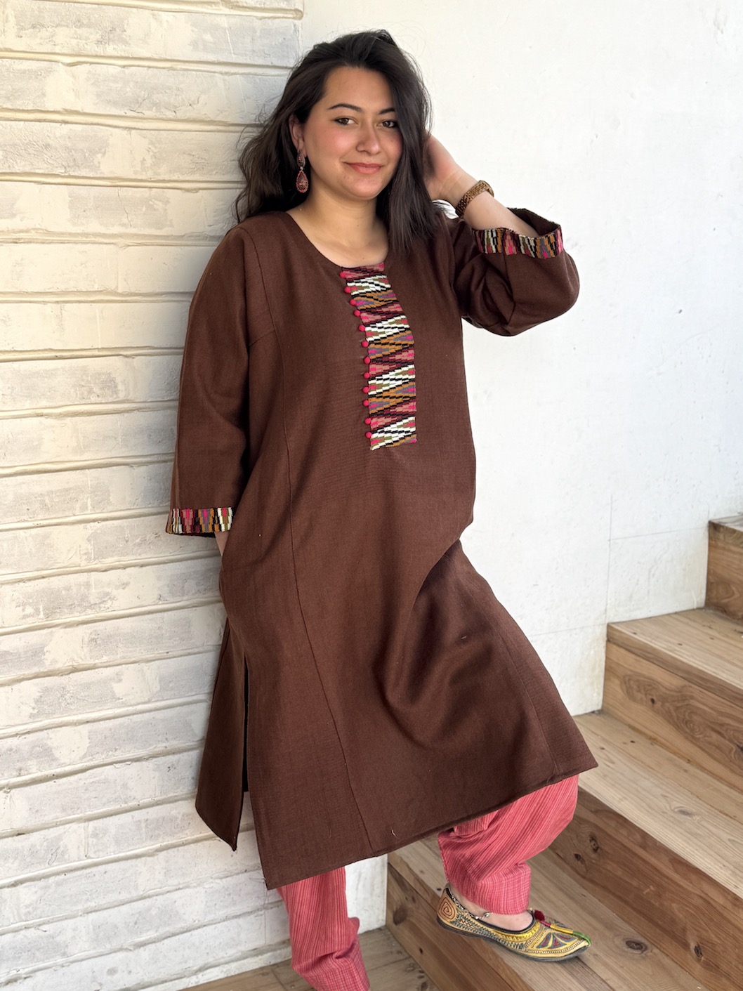Brown Himachali pheran