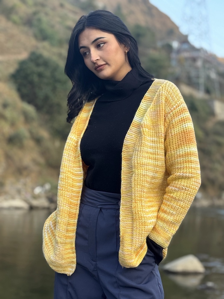 Yellow pure wool sweater