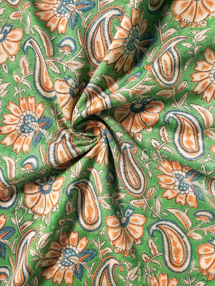 Green chanderi blouse piece 115 meters