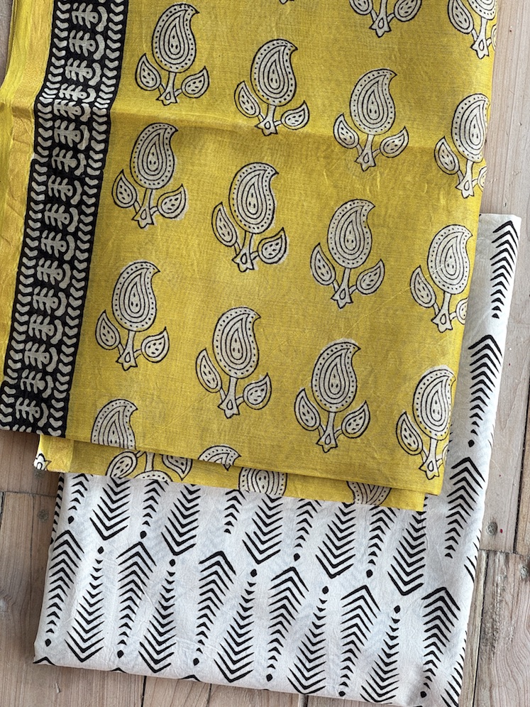 Handblocked chanderi suit 5