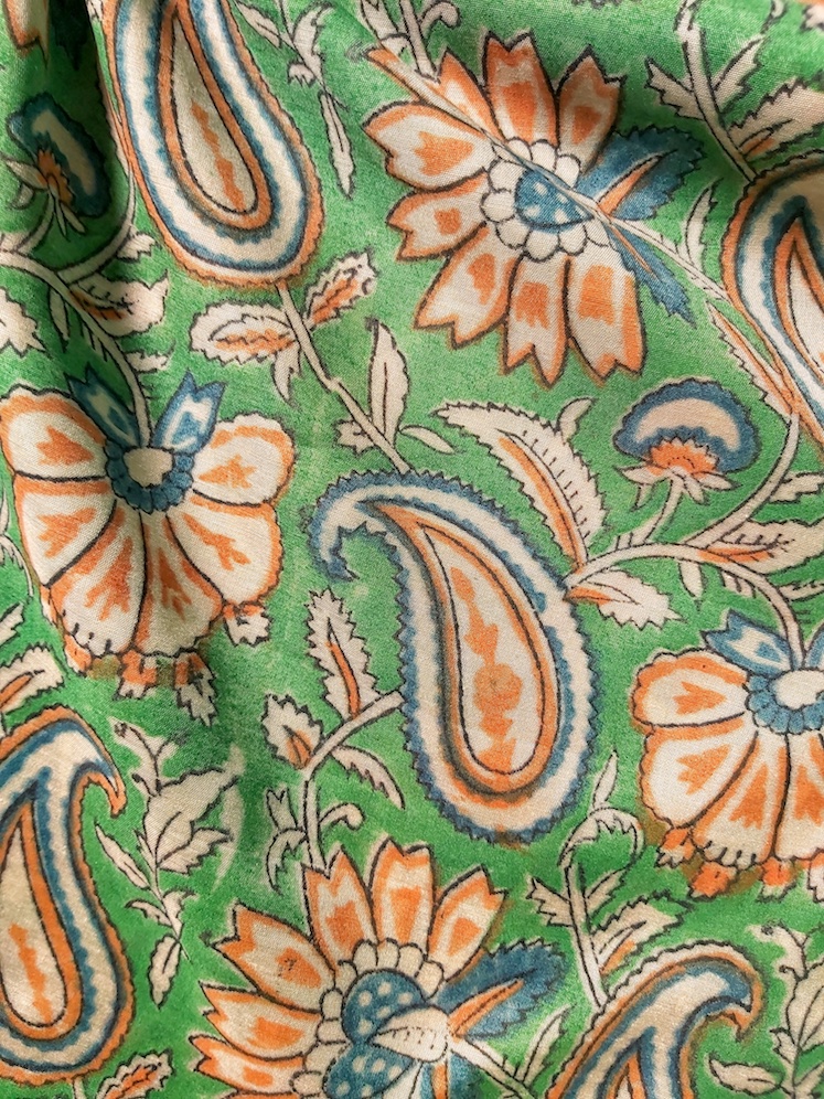 Green chanderi blouse piece 115 meters