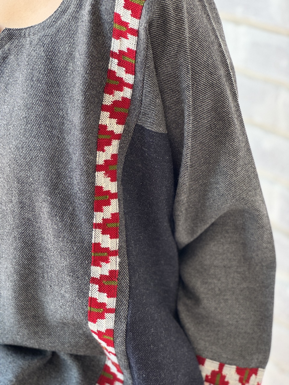 Grey pure wool Himachali pheran