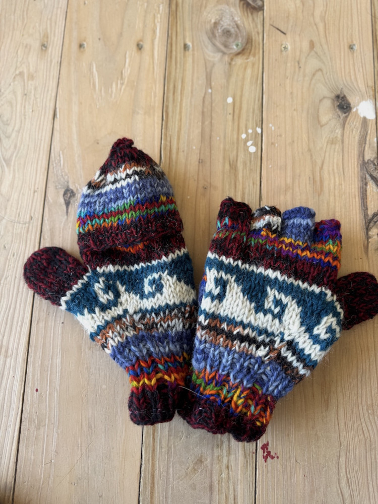 Image of Sheep wool gloves with fleece lining 7