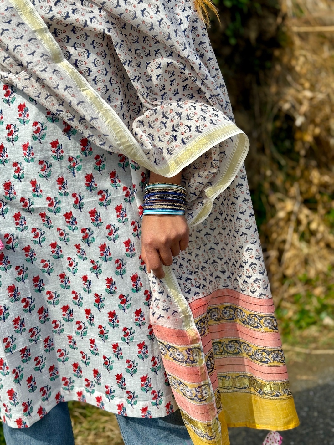 Ivory chanderi dupatta