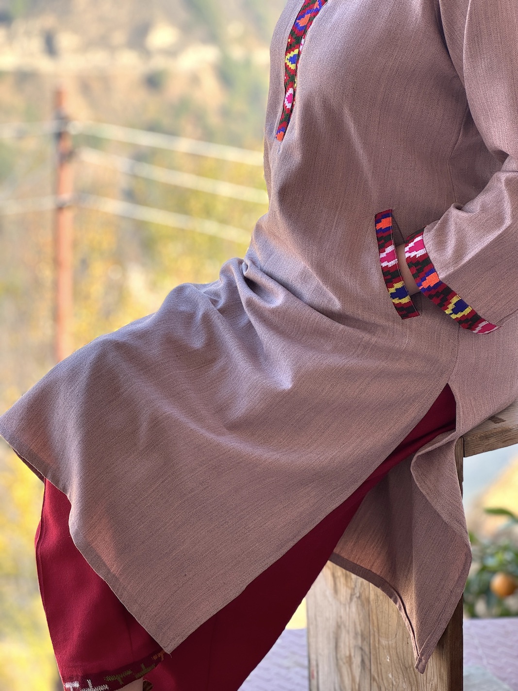 Pink Himachali kurta