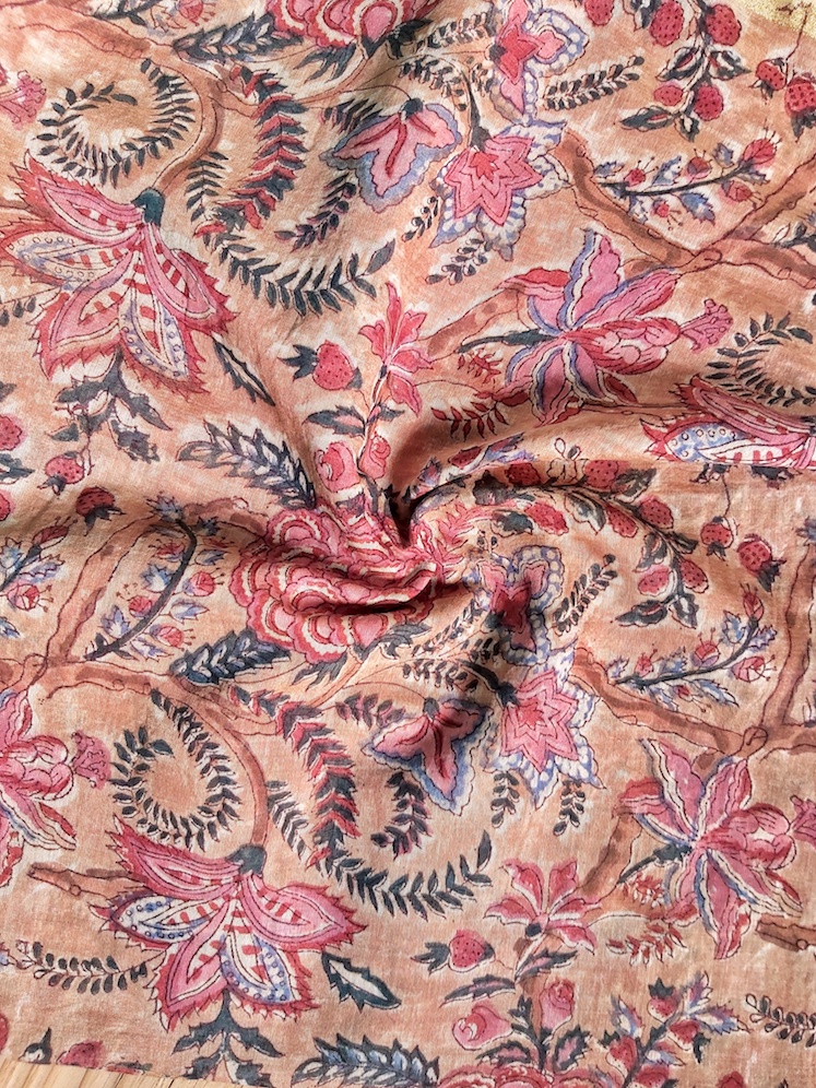 Brown chanderi blouse piece 90 cms