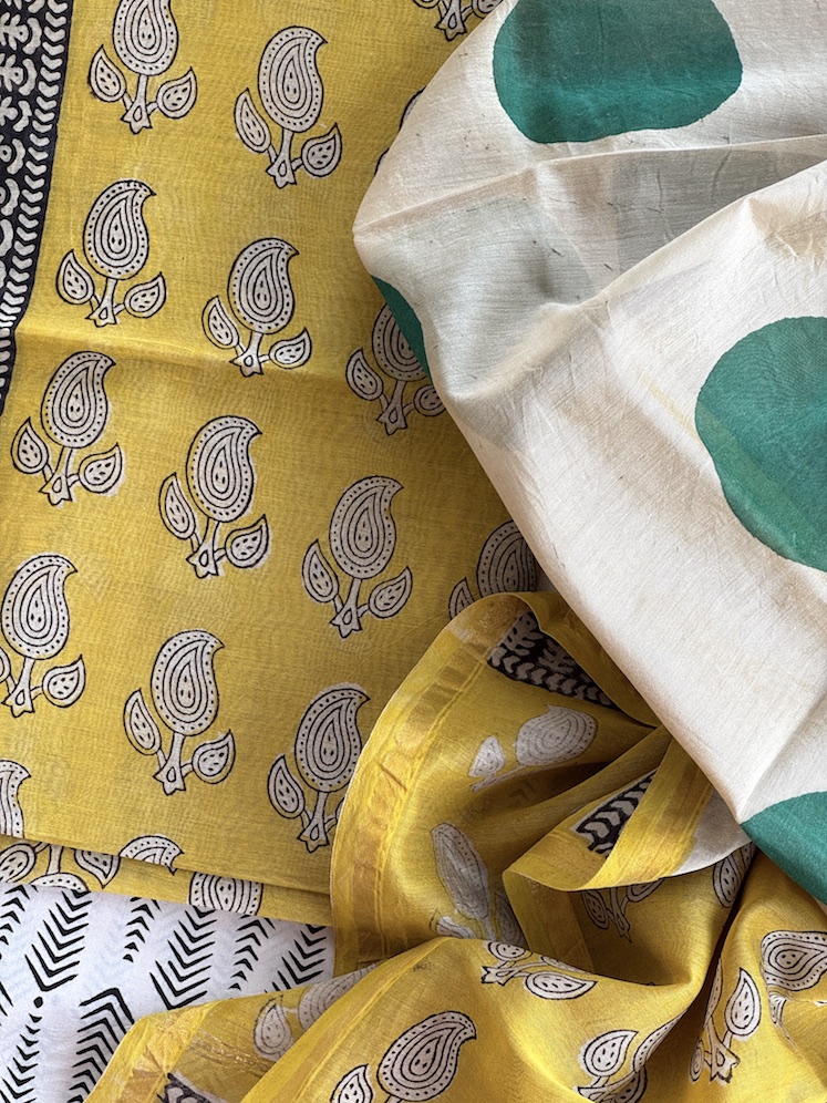 Handblocked chanderi suit 5