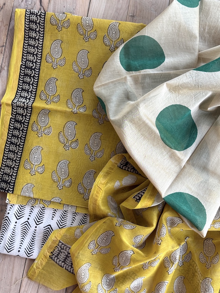 Handblocked chanderi suit 5