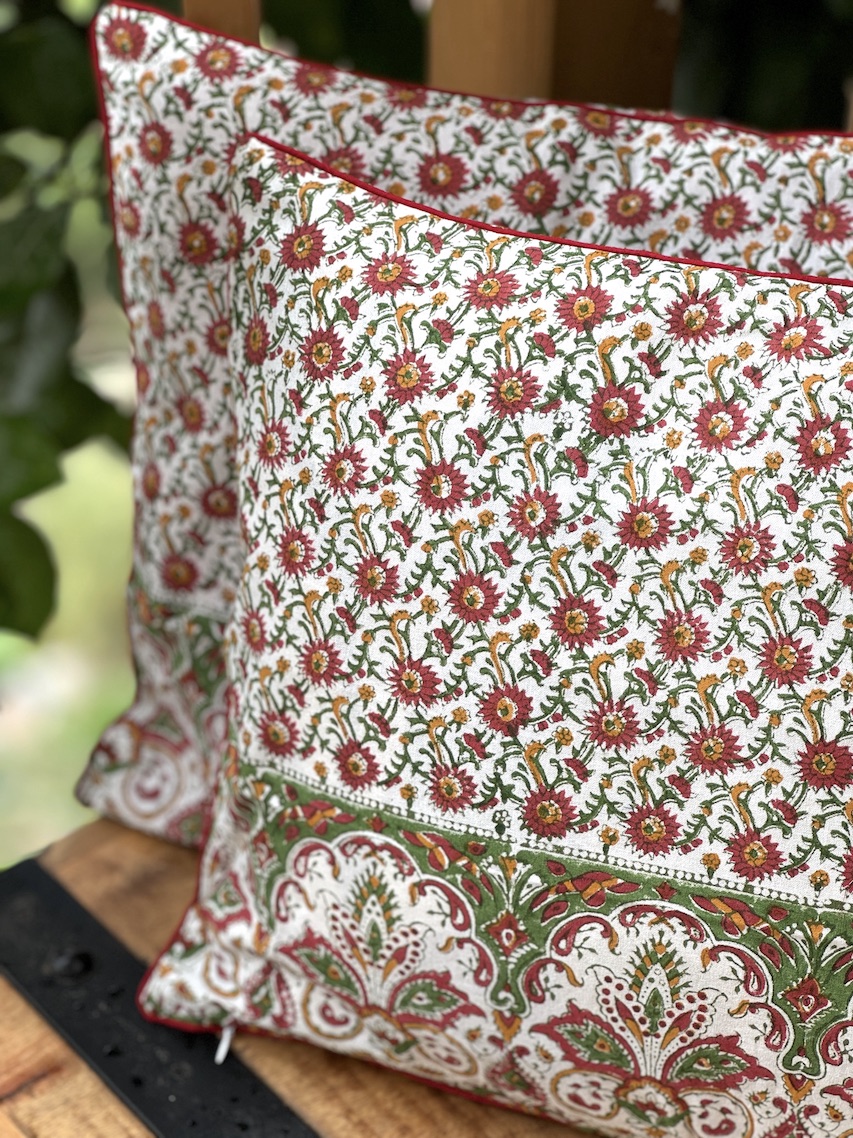 Mughal Block printed cushion covers - set of 2