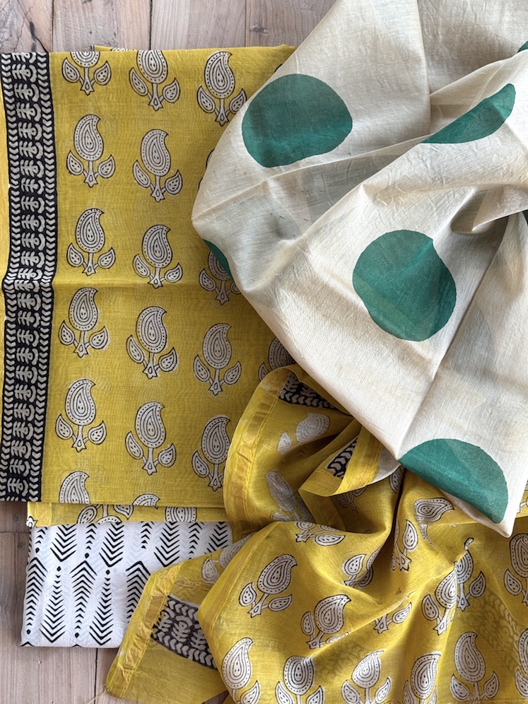 Handblocked chanderi suit 5