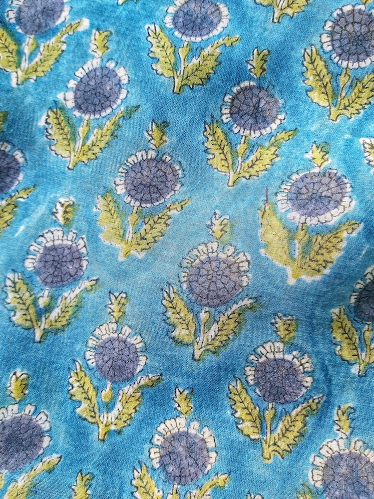 Sky blue chanderi blouse piece 150 meters