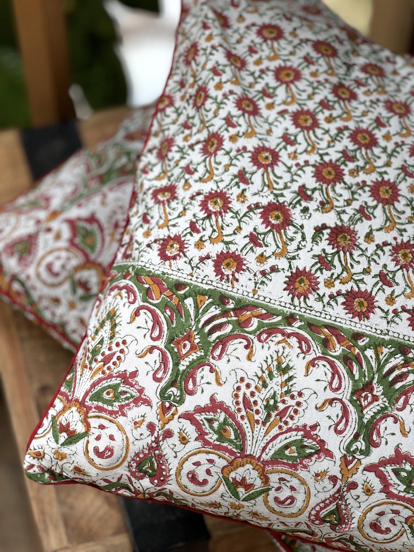 Mughal Block printed cushion covers - set of 2