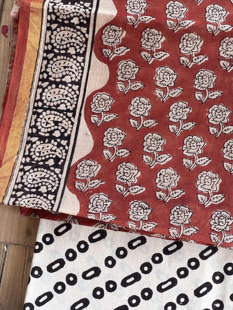 Handblocked chanderi suit 4