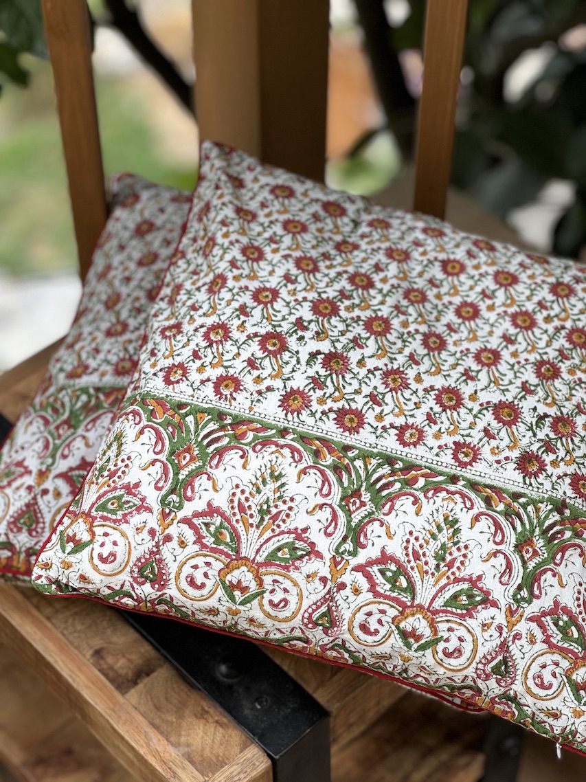 Mughal Block printed cushion covers - set of 2