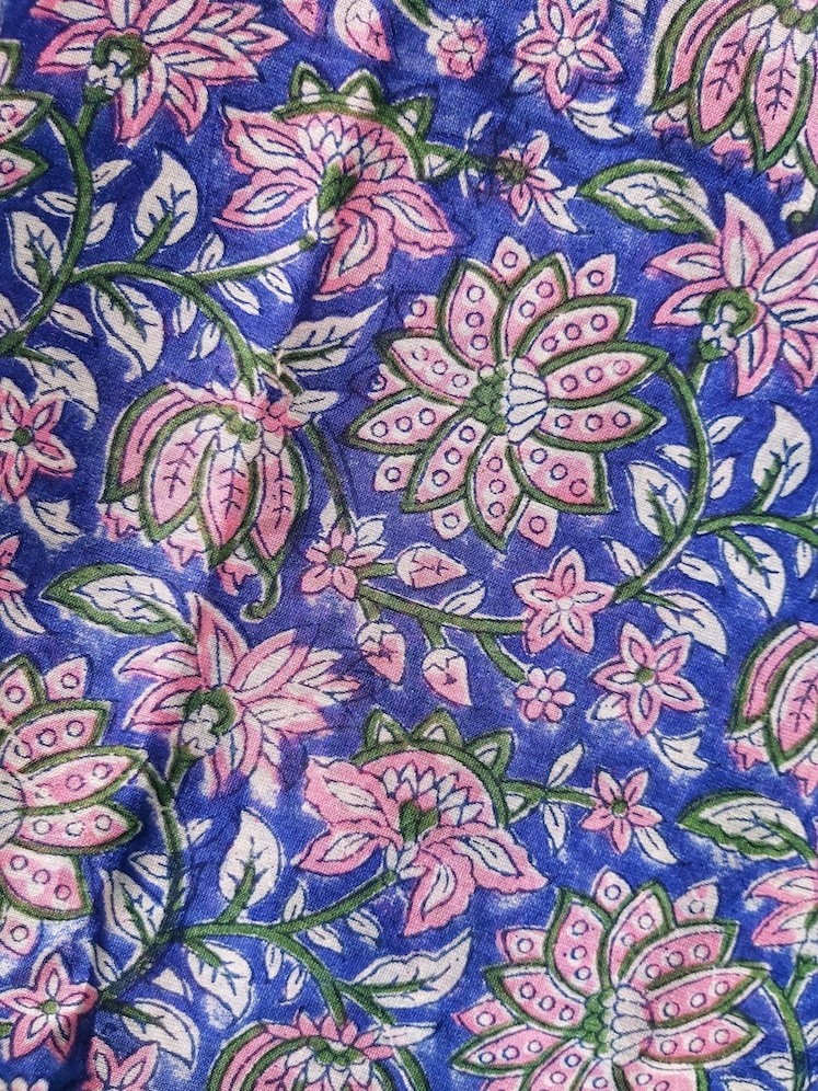 Blue chanderi blouse piece 98 cms