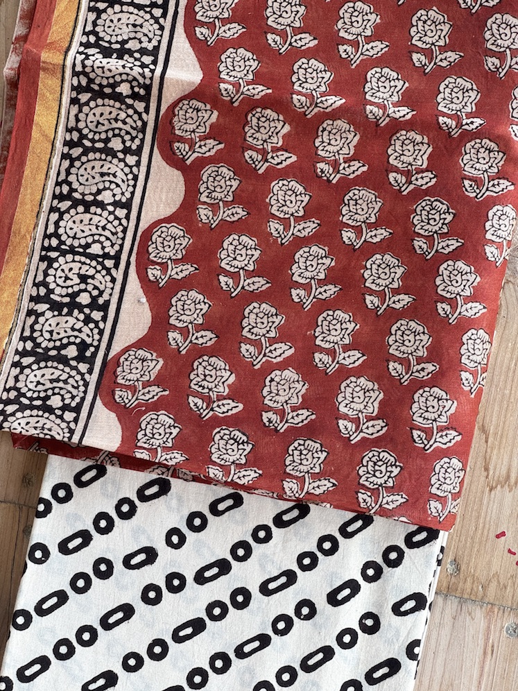 Handblocked chanderi suit 4