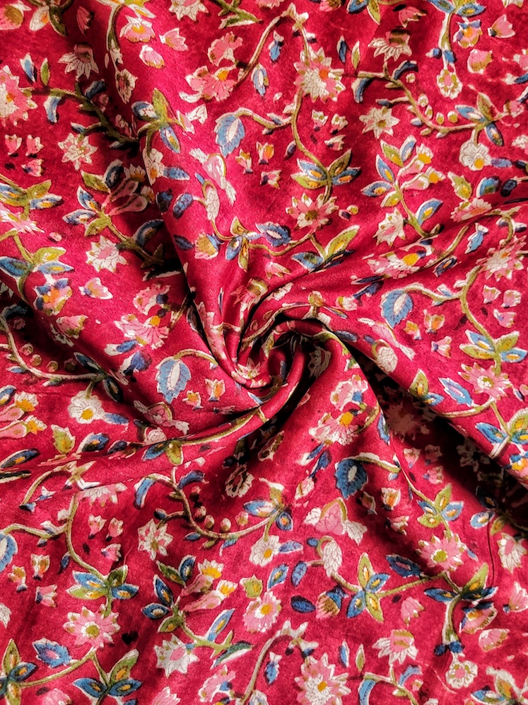 Red chanderi blouse piece 90 cms