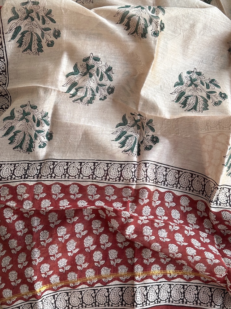Handblocked chanderi suit 4