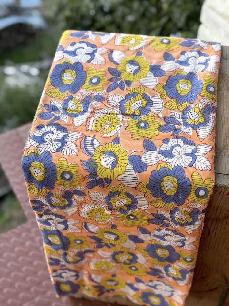 Handblocked cotton fabric
