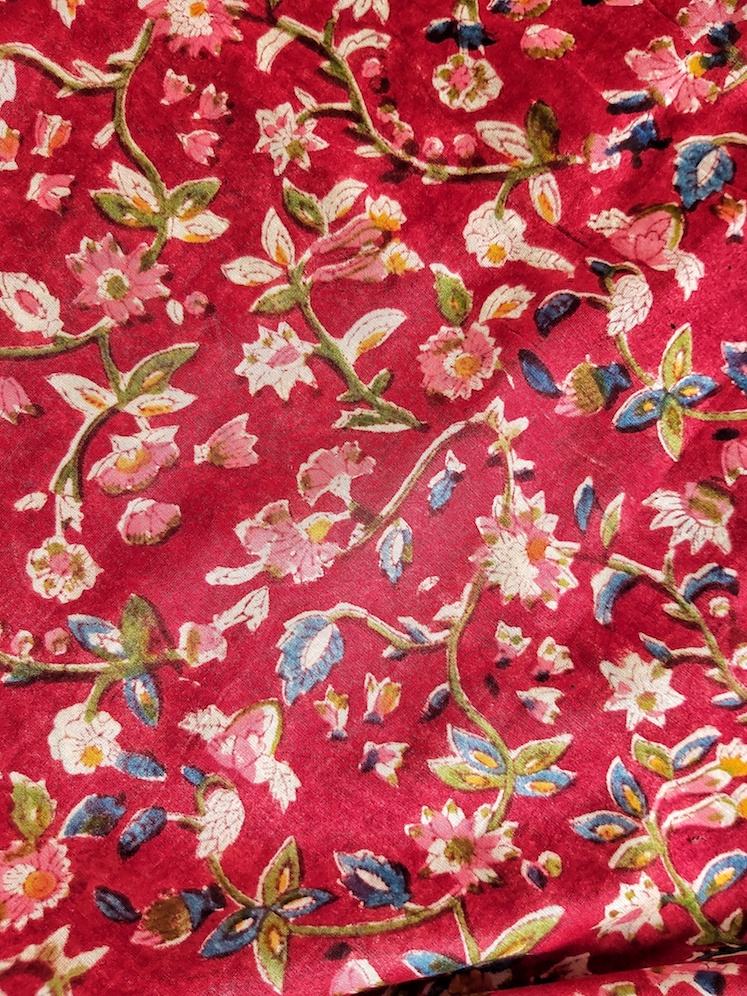 Red chanderi blouse piece 90 cms