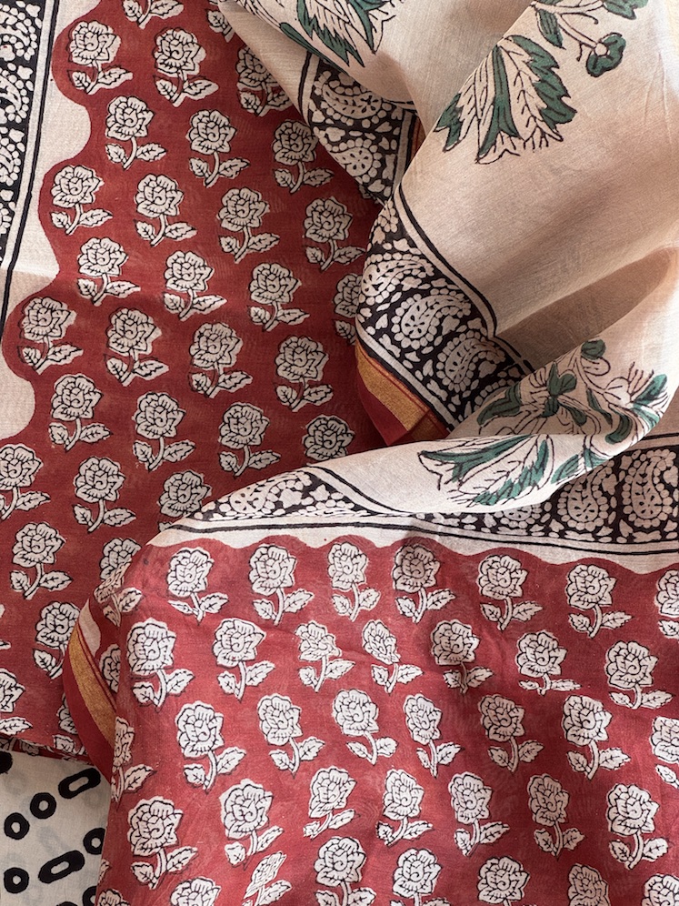 Handblocked chanderi suit 4