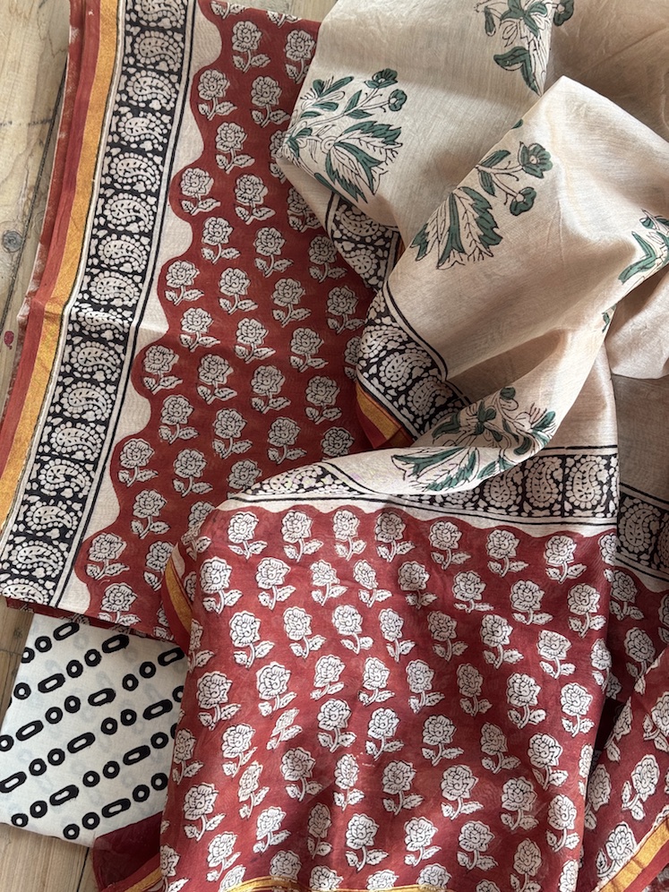 Handblocked chanderi suit 4