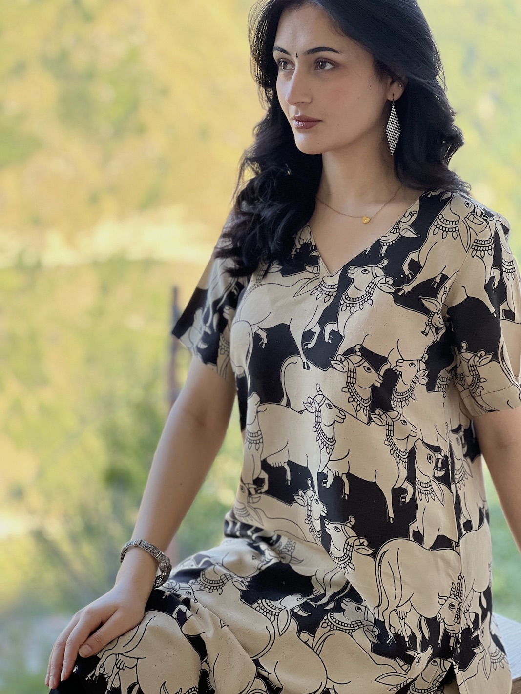 Black modal relaxed fit kurta