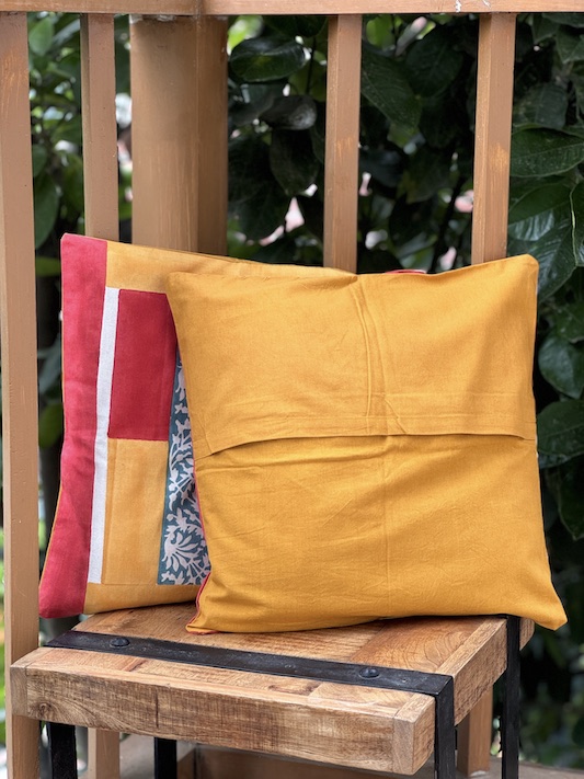 Geometric block printed cushion covers - set of 2