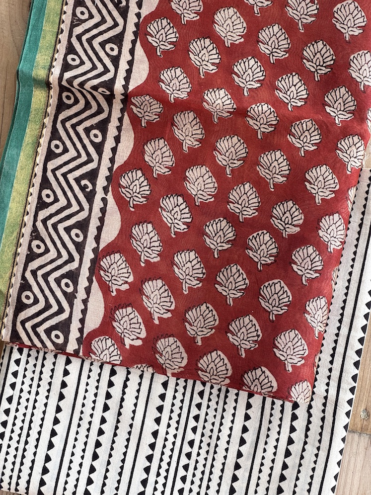 Handblocked chanderi suit 6