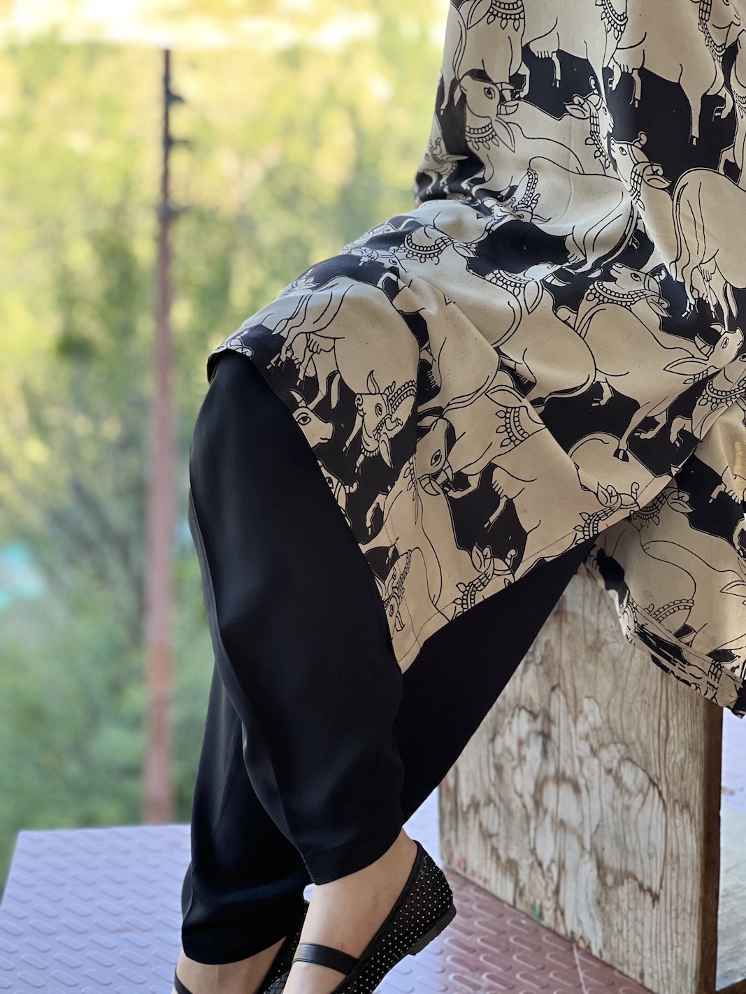 Black modal relaxed fit kurta