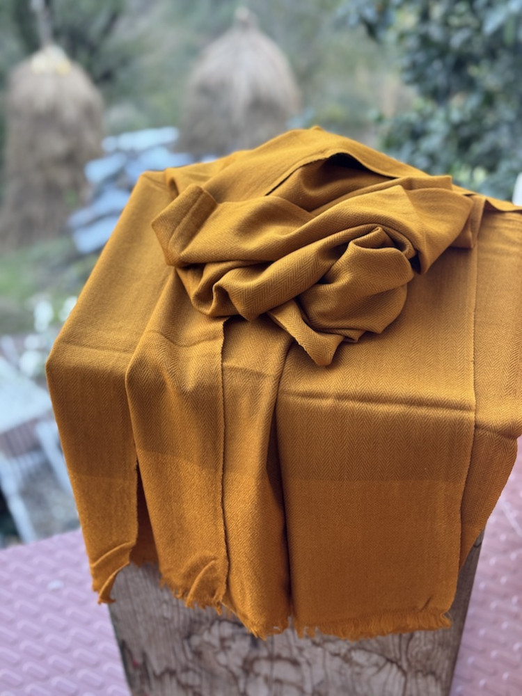 Image of Mustard pure wool stole