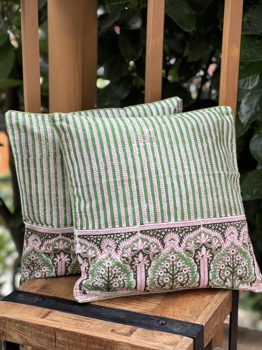 Mughal Block printed cushion covers - set of 2